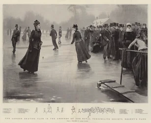 De London Skating Club in de tuinen van de Royal Toxophilite Society, Regent
